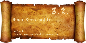 Boda Konstantin névjegykártya